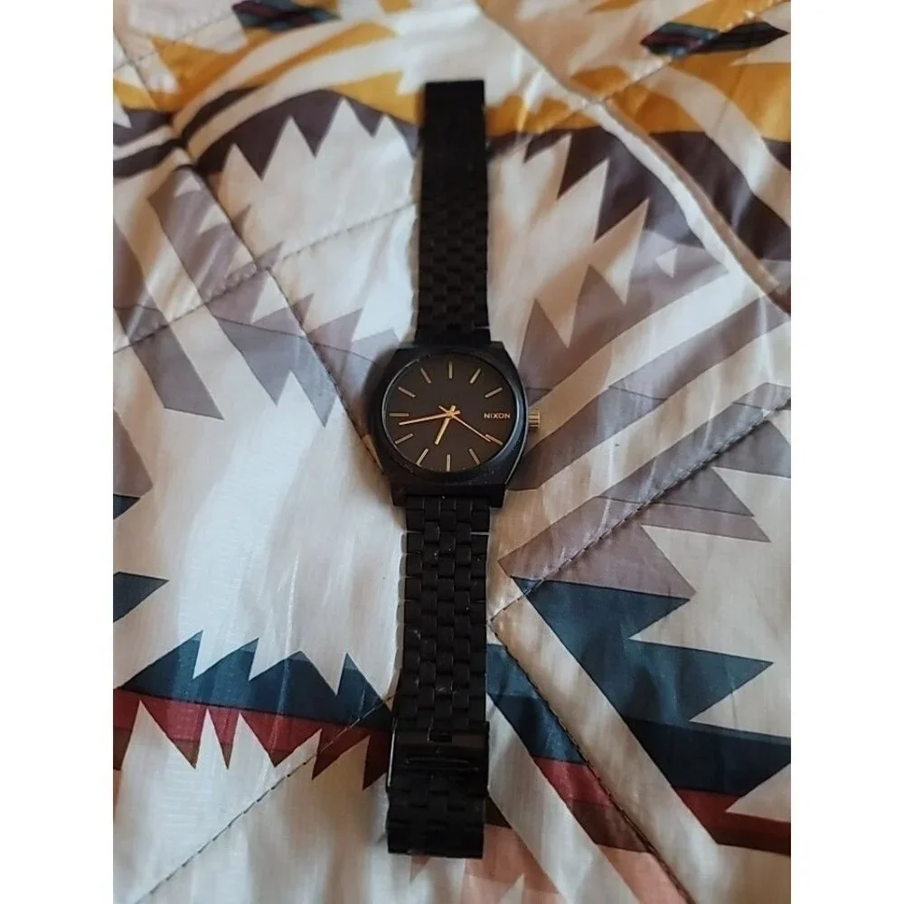 Nixon The Time Teller Black Metal Stainless Steel Watch